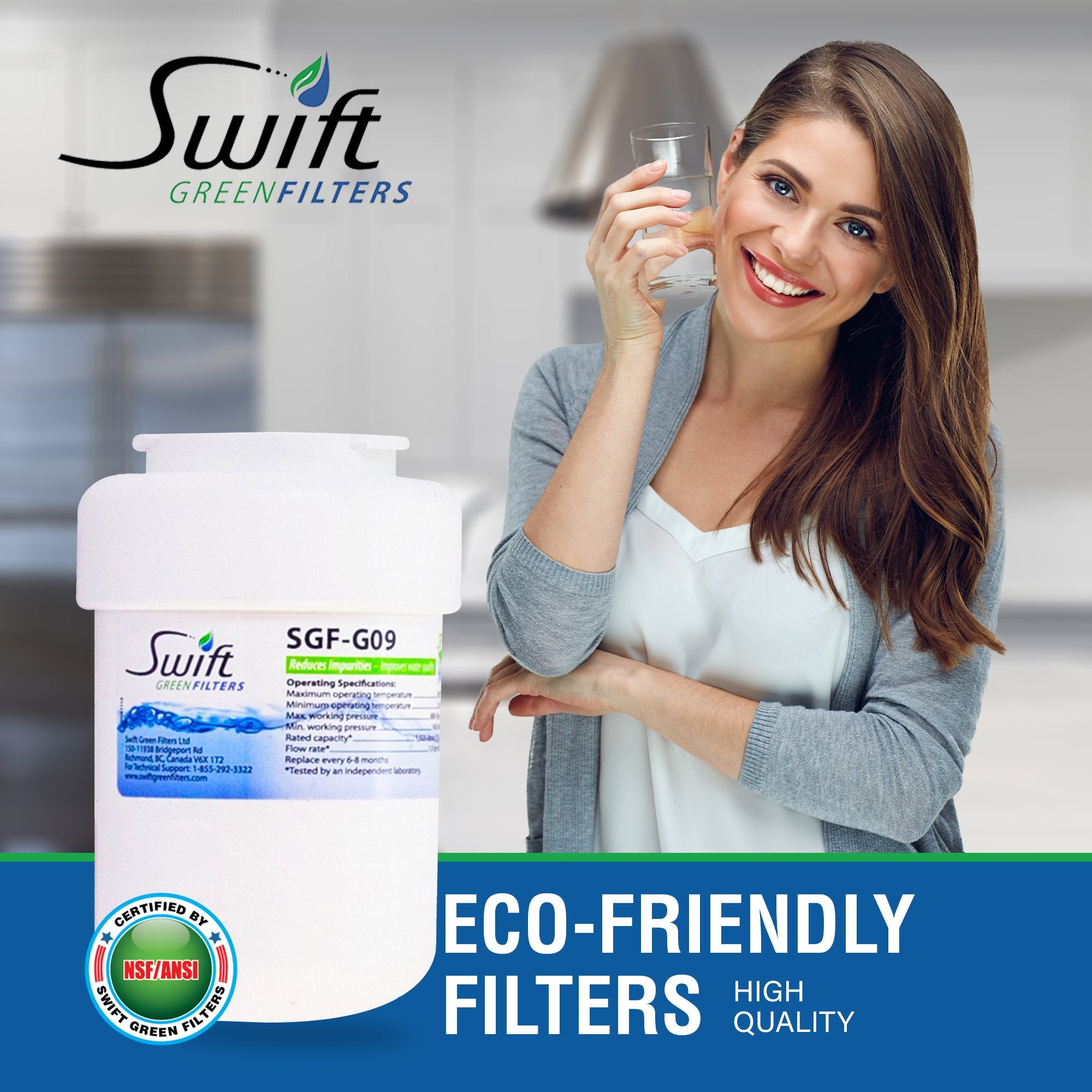 GE MWF Compatible VOC Refrigerator Water Filter