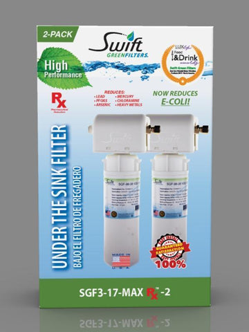SGF3-17MAX-Rx-2 (Double Candle System) Multi stage Under the Sink System with ultra high Capacity,Direct Connect Fittings-Removes Pharmaceutical ,VOC, Chlorine,Arsenic, Lead,Heavy metals,CTO and Sediment - The Filters Club
