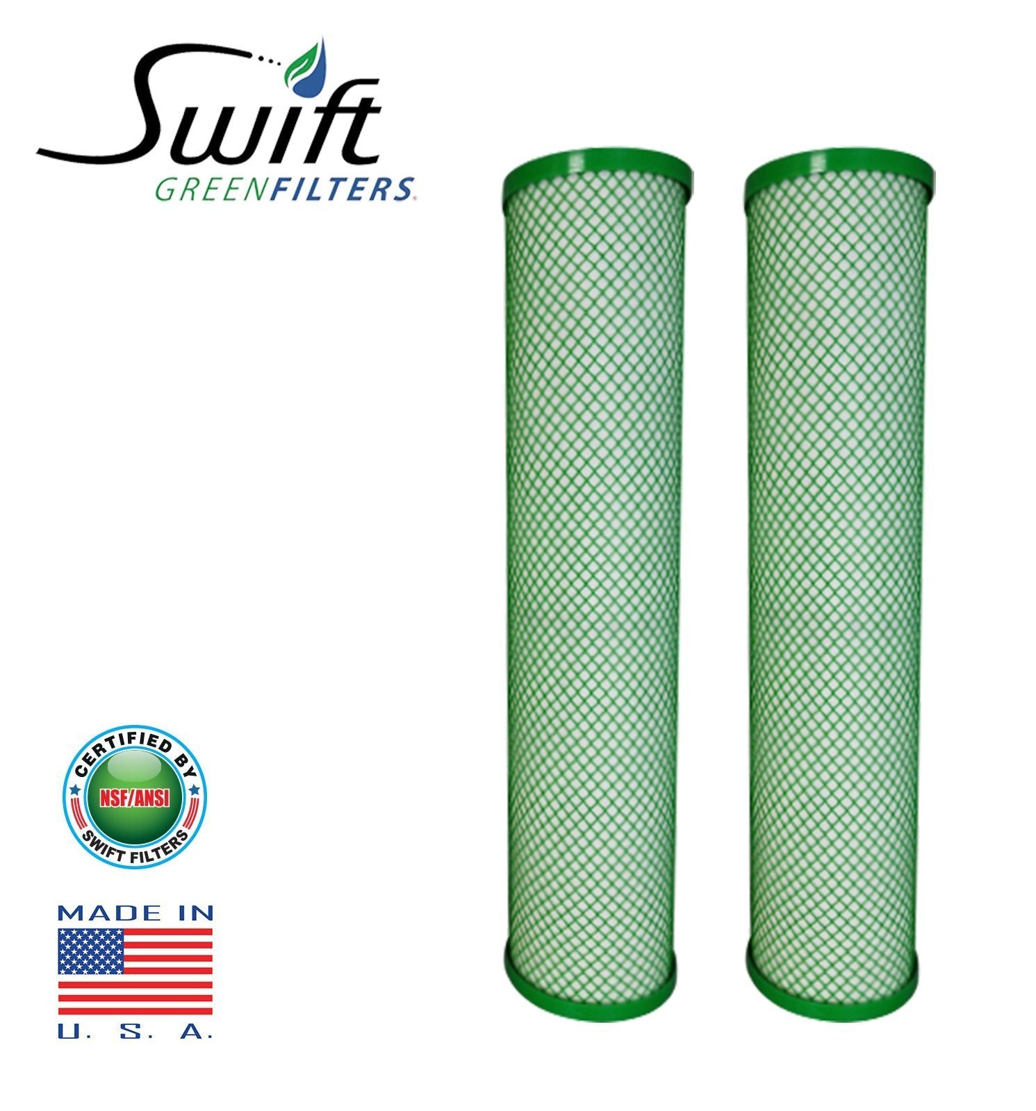 Swift (SGF10CYST) Replaces Filtrex FX10CYST 9.75"x 2.75" CYST Green Block Carbon Filter 1 Micron - The Filters Club