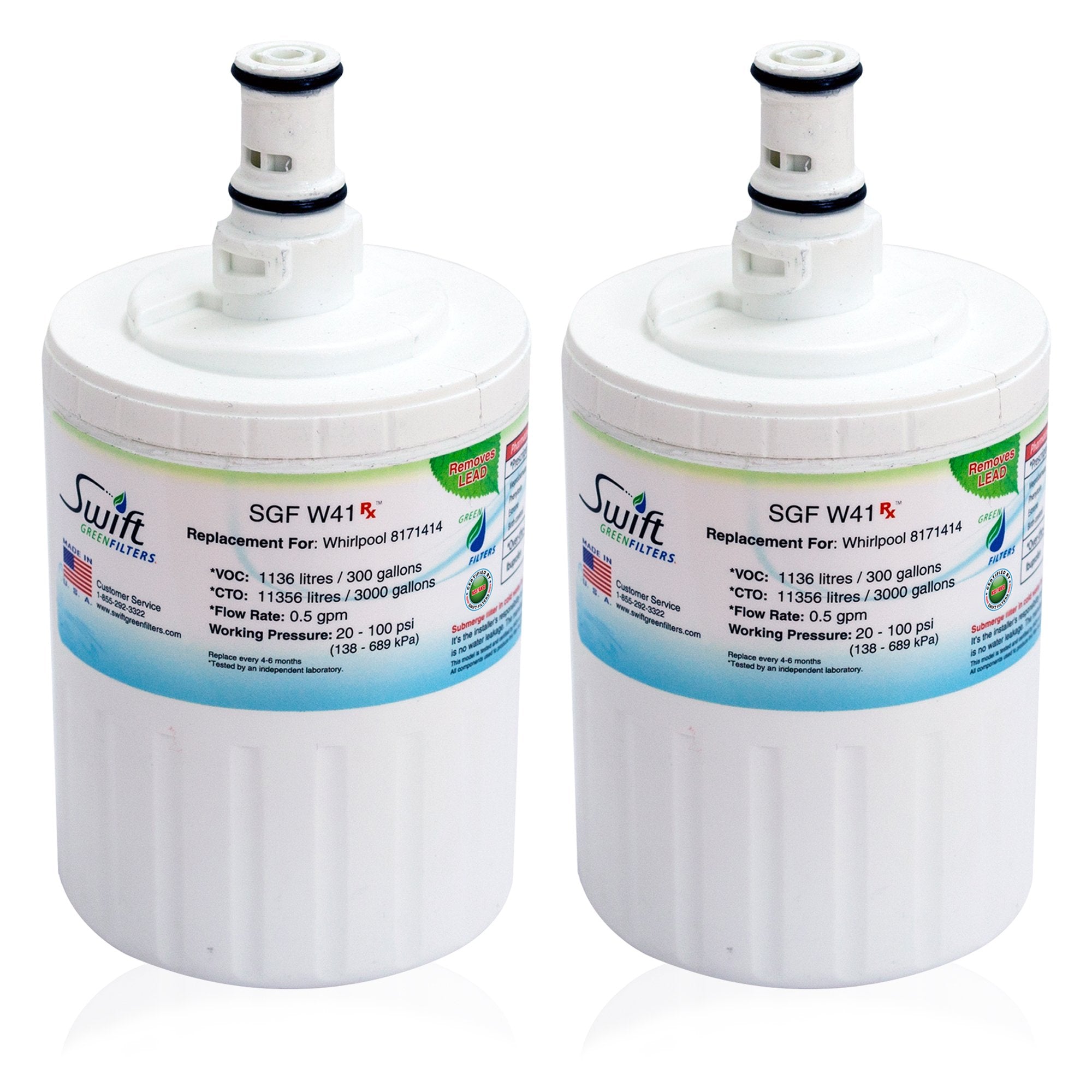 EveryDrop EDR8D1 (Filter 8) & Whirlpool 8171413 Compatible Pharmaceutical Refrigerator Water Filter 2 pack