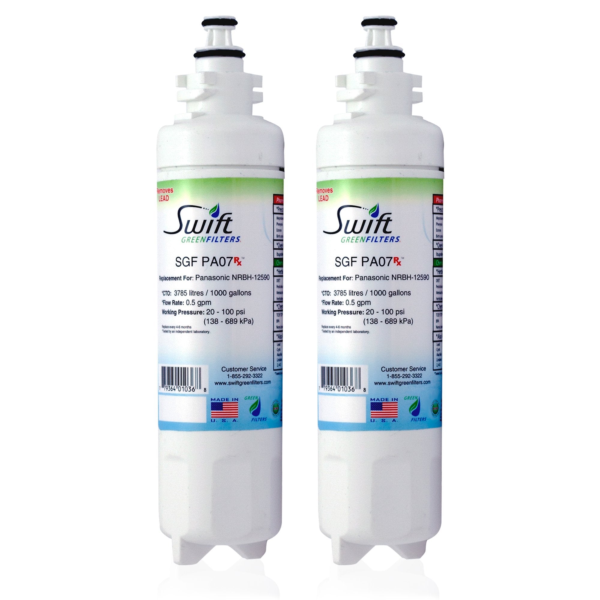 Panasonic NRBH-125950, NR-B53V1 & NR B54X1 Compatible Pharmaceutical Refrigerator Water Filter 2 pack