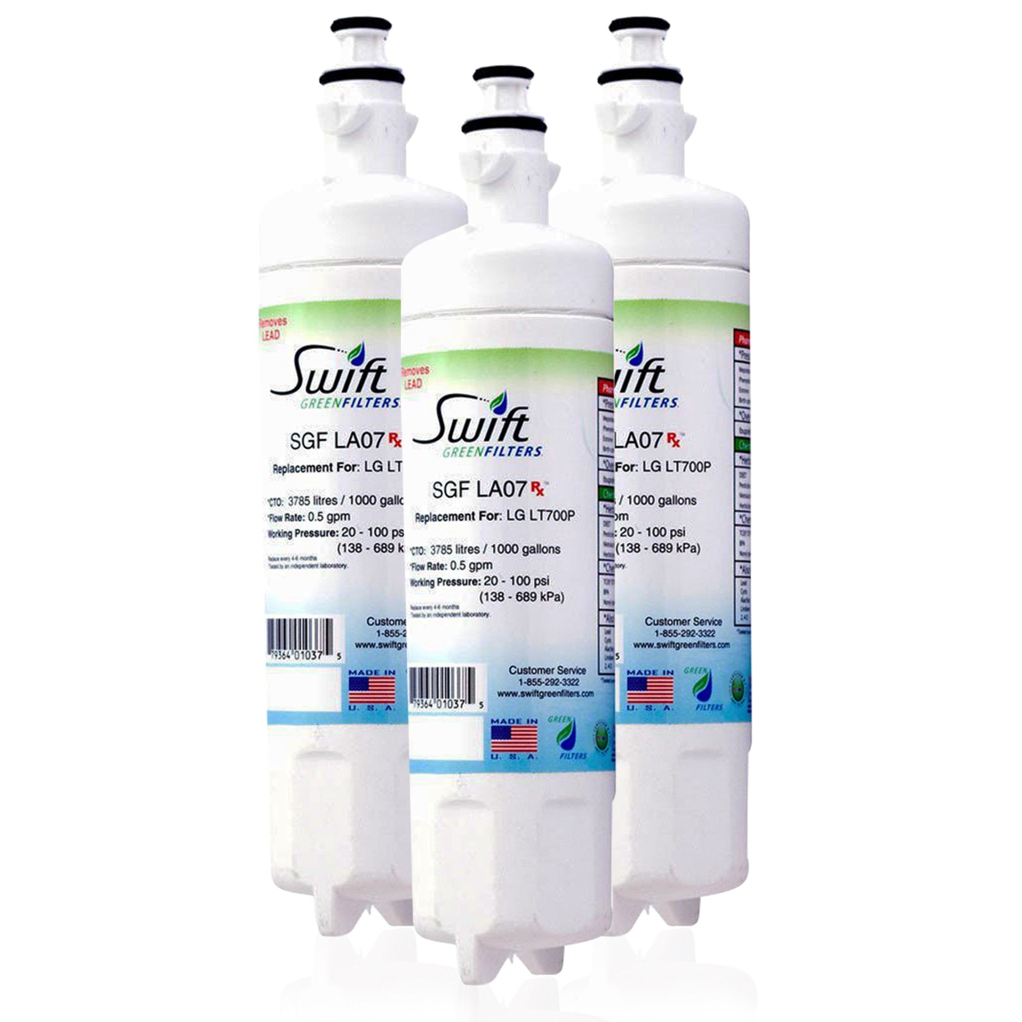 LG ADQ36006102, ADQ36006101, lt700p & Insignia LFX31945ST Compatible Pharmaceutical Refrigerator Water Filter 3 pack