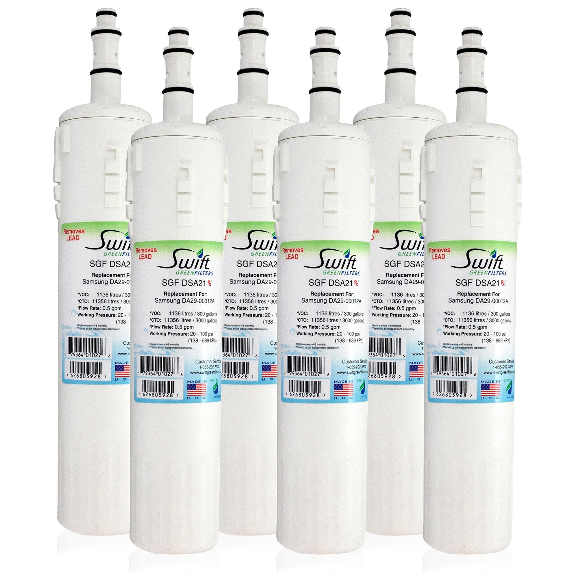 Samsung DA29-00012B Pharmaceutical Replacement Refrigerator Filter  6 pack