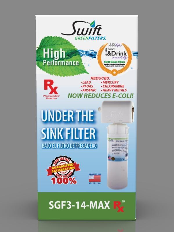 SGF3- 14-MAX-Rx (Single Candle System) Under the Sink System with ultra high Capacity,Direct Connect Fittings-Removes Pharmaceutical ,VOC, Chlorine,Arsenic, Lead,Heavy metals,CTO - The Filters Club