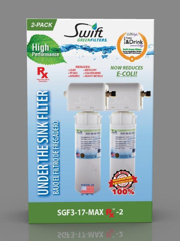 SGF3-17MAX-Rx-2 (Double Candle System)  Multi stage Under the Sink System with ultra high Capacity,Direct Connect Fittings-Removes Pharmaceutical ,VOC, Chlorine,Arsenic, Lead,Heavy metals,CTO and Sediment - The Filters Club