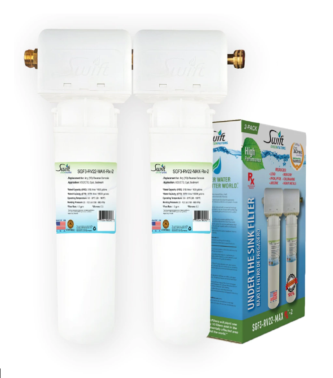SGF3-RV22-MAX-RX-2 (Double Candle System) Multi stage RV Water Filter System with ultra high Capacity