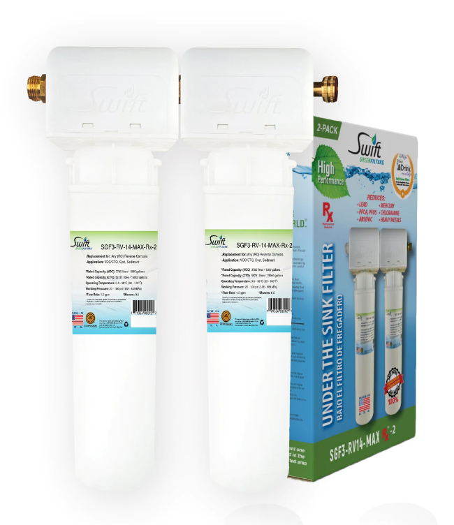 SGF3-RV14-MAX-RX-2 (Double Candle System) Multi stage RV Water Filter System with ultra high Capacity