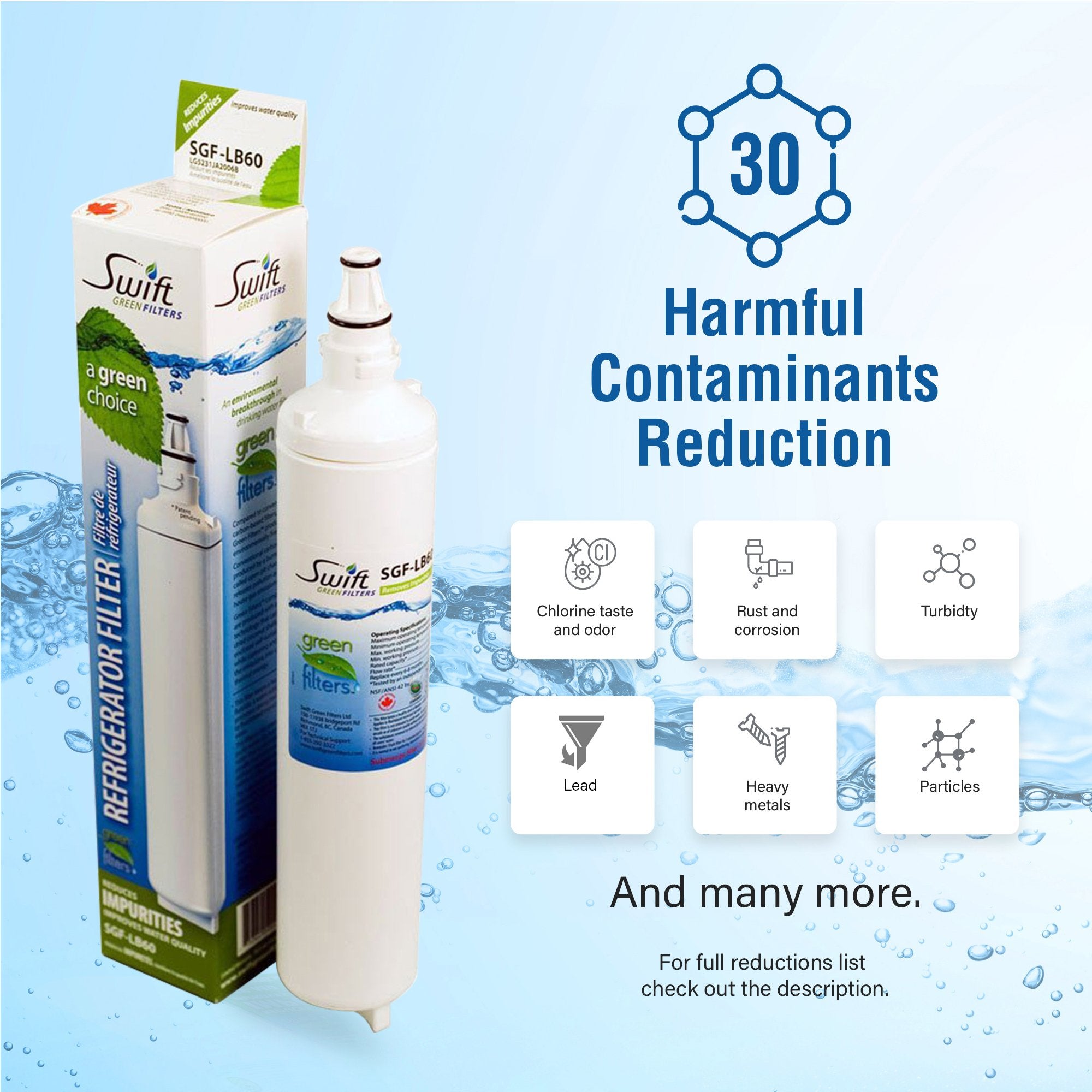 LG LT 600P, 5231JA2006 & Kenmore 46-9990 Compatible VOC Refrigerator Water Filter