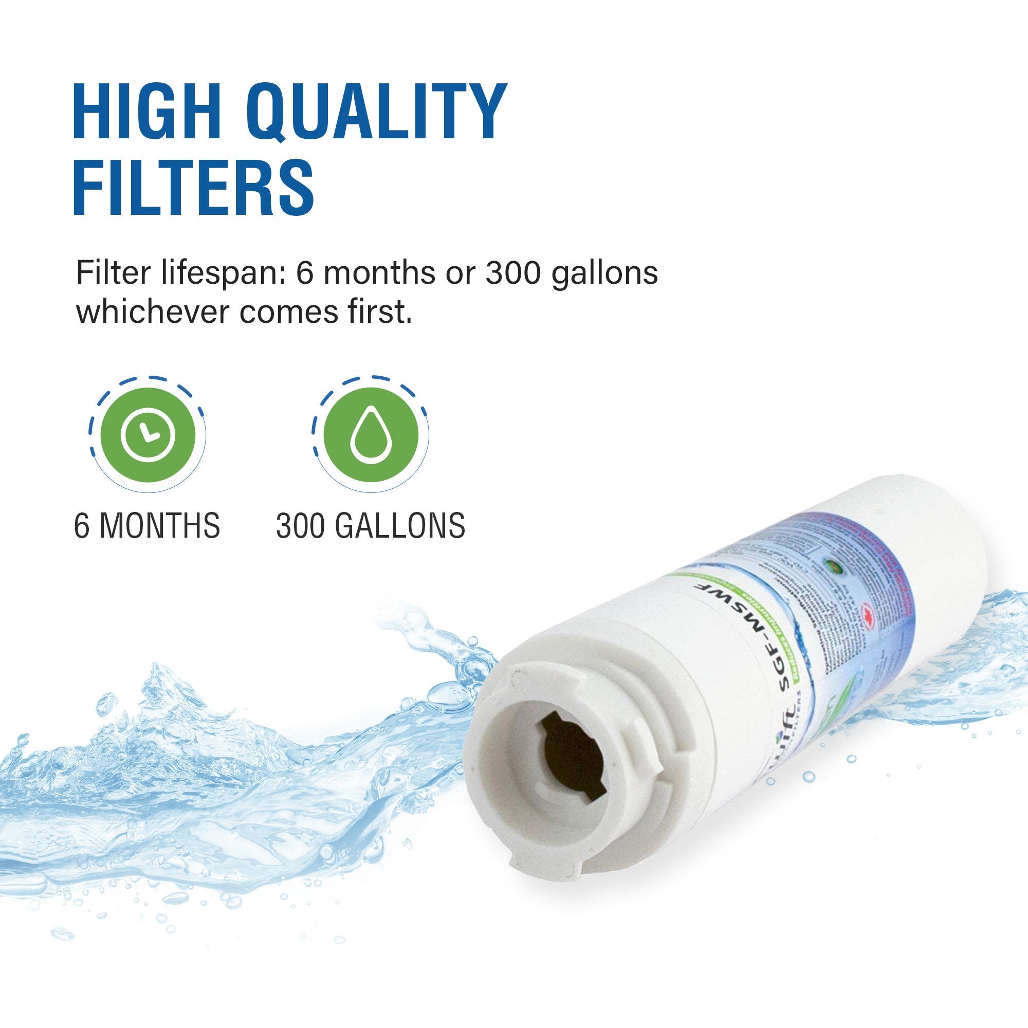 GE MSWF, PS1559689, MSWF3PK & Tier 1 RWF1062 Compatible VOC Refrigerator Water Filter