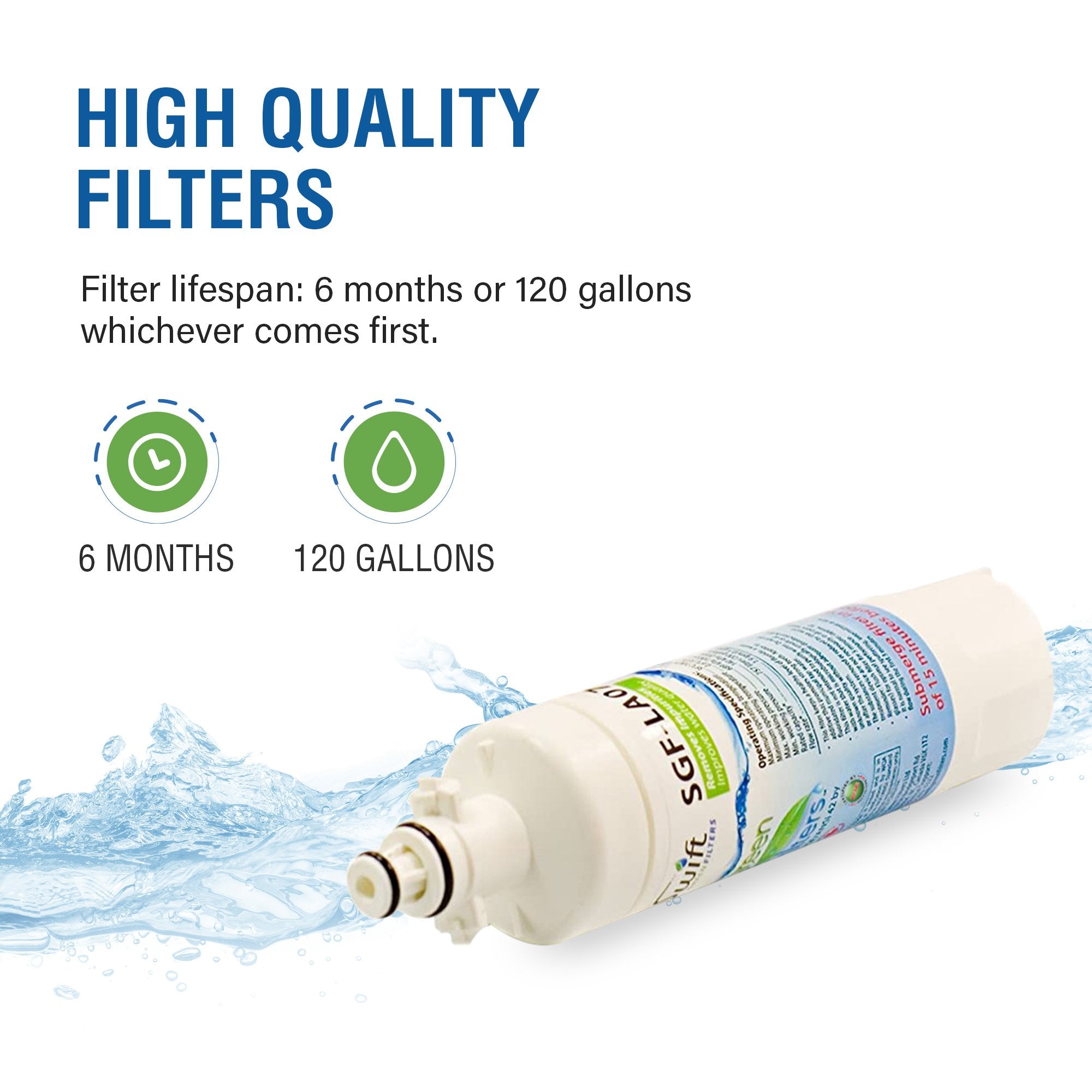 LG ADQ36006102, ADQ36006101, lt700p & Insignia LFX31945ST Compatible VOC Refrigerator Water Filter