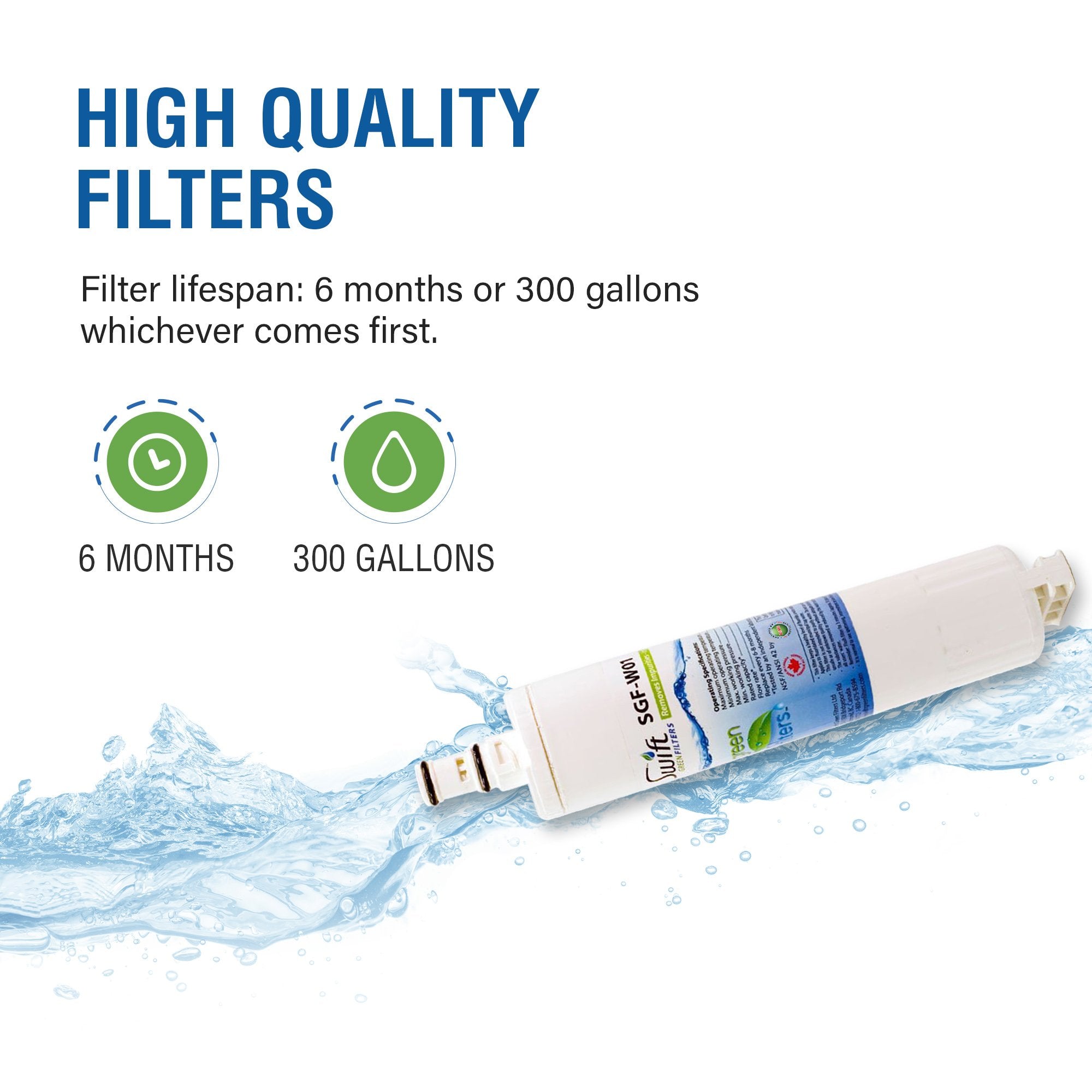 Whirlpool 4396508 Compatible VOC Refrigerator Water Filter